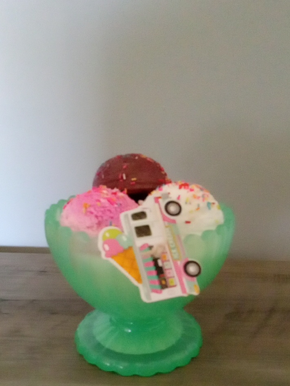 Neopolitan Ice Cream Scoops Candle